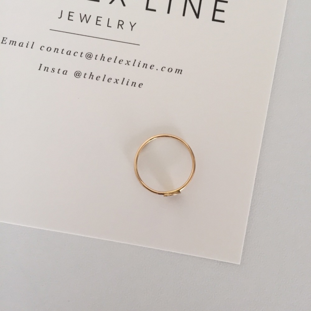 Simple Minimalist Stacking Ring Solid 14k Gold - Picture 3 of 3